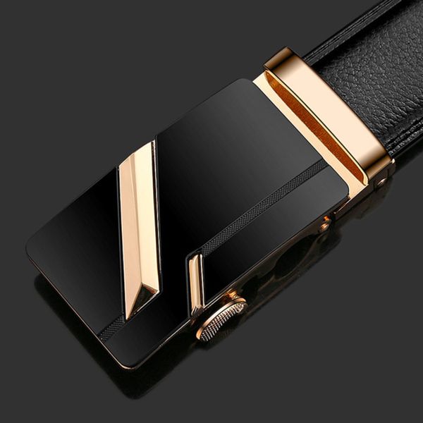 

2020 new male designer automatic buckle cowhide leather famous brand belt luxury belts for men ceinture homme, Black;brown