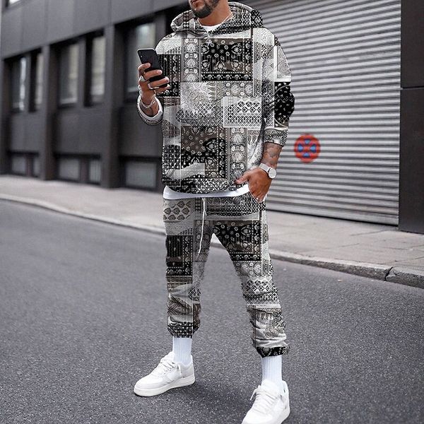 

men's tracksuit sweatsuit bohemian style graphic casual daily holiday casual big and tall hoodies sweatshirts black 24lg#, Gray