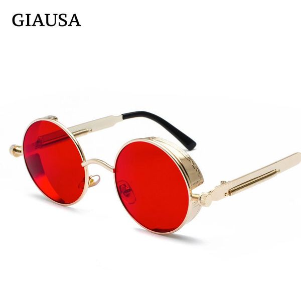 

sunglasses giausa classic steampunk european and american round personality reflective glasses sunscreen travel 2021, White;black