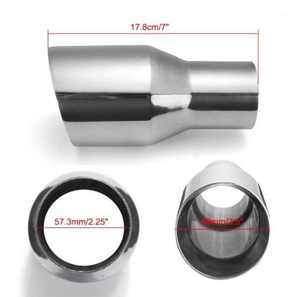 

universal 57mm-89mm car exhaust muffler pipe dual wall exhaust tip stainless steel rear tail tube1