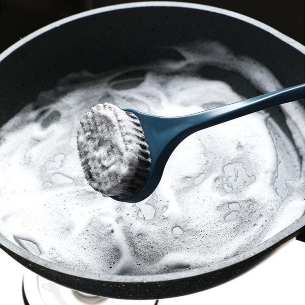 

kitchen cleaning brush pot cleaner long handle dish bowl pot washing brush with liquid dispenser home kitchen cleaning tools h wmtdfo