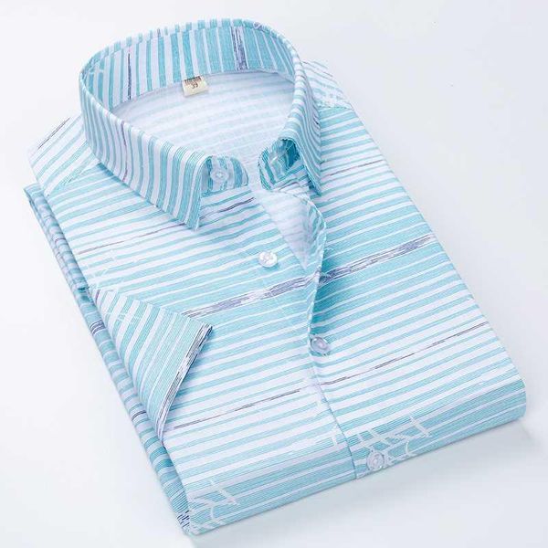 

men's casual shirts summer business work shirt square collar short sleeved plus size solid twill striped formal men dress no fade1, White;black