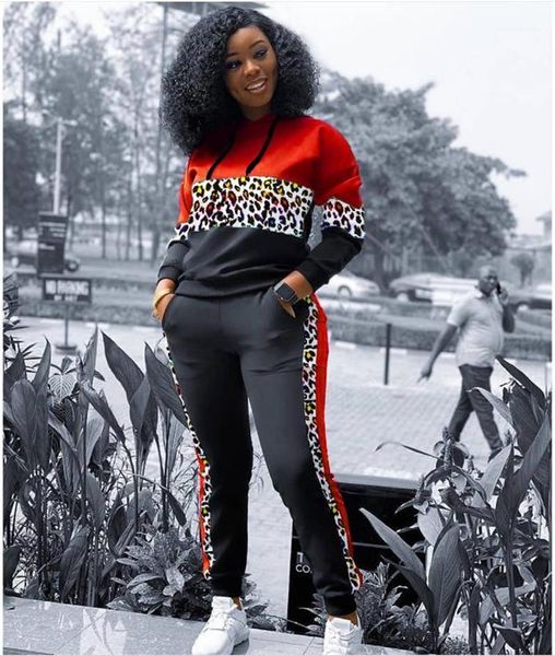 

tricksuits leopard printed womens two piece pants casual ladies panelled designer two piece sets hooded sports, White