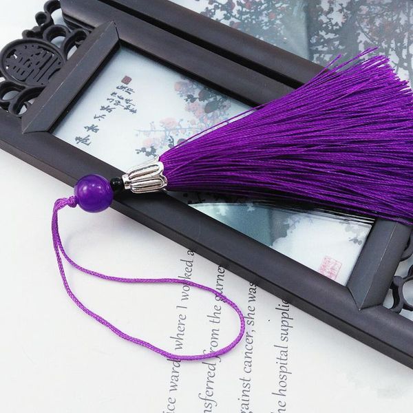 

5 10pcs colored beaded silk tassel diy keychain garments decor accessories pendants woman phone bag alloy cord tassels fringe h jllopn