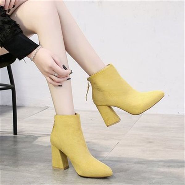 

new autumn 2021 women high-heeled shoes woman fashion mujer 35-40 zapatos boots nxtf, Black