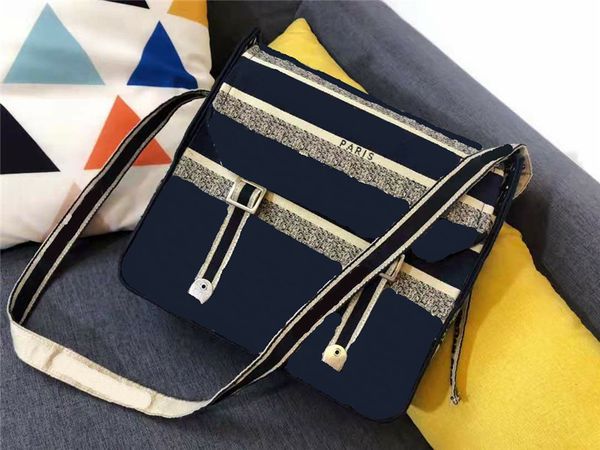 

new designer vintage embroidery messenger bags jacquard seaming letter printing luxury shoulder bags lazy backpacks crossbody bag