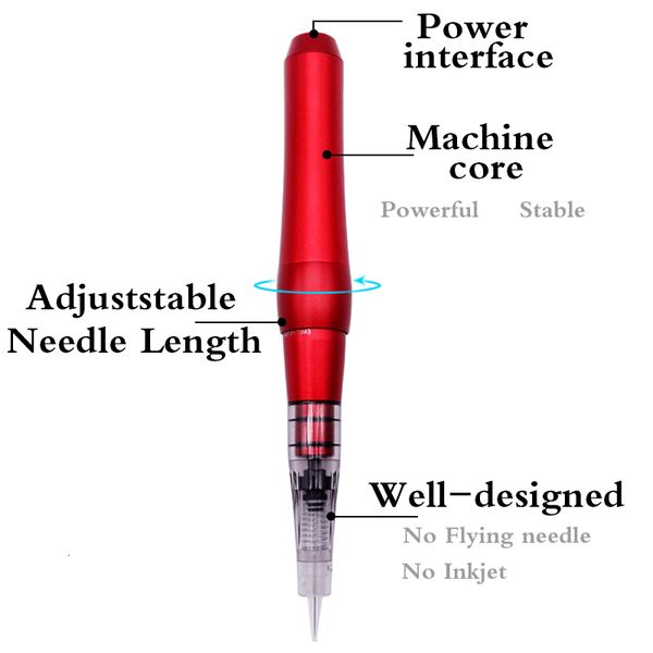 

permanent makeup pen machine 5-levels for 3d embroidered tattoo eyebrow eyeline lips pen rotary pen tattoo guns kit