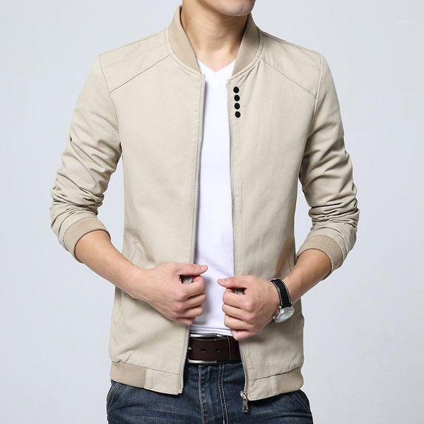 

fall men's bomber coat) (new men wear thin solid shield windshield)1, Black;brown