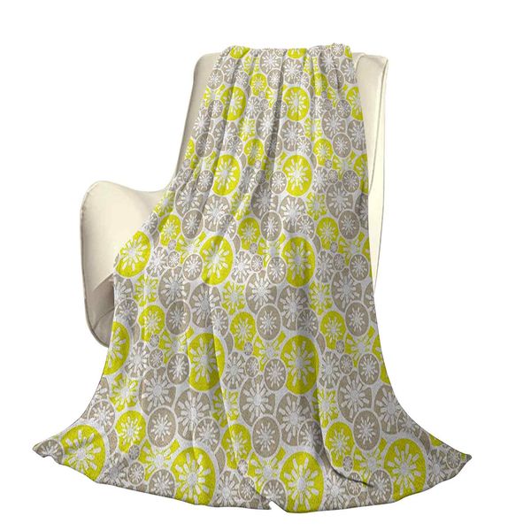 

pale retro floral designs in circles japanese inspired blossomoffice leisure blankets