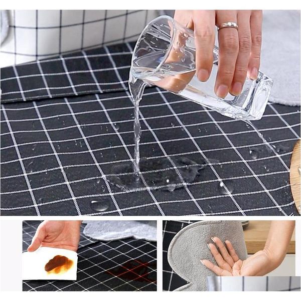

household waterproof hand-wiping kitchen apron towel stripes plaid adjustment anti-fouling oil-proof home apro jllreg xhhair