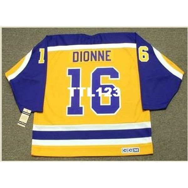 

men #16 marcel dionne los angeles kings 1980.1984 ccm vintage away home hockey jersey or custom any name or number retro jersey, Black