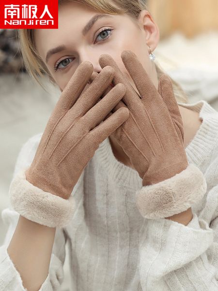 

antarctic winter women riding warm suede gloves outdoor thickening driving touch screen cold proof