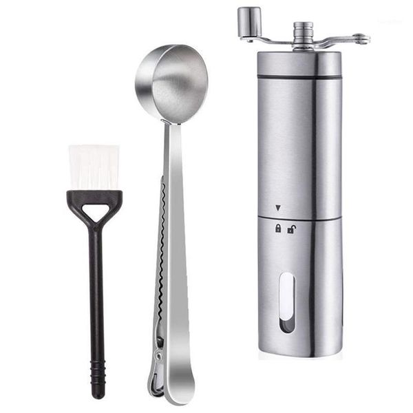 

manual coffee grinder,coffee grinders with adjustable ceramic burr,with brush&spoon clip for home,office,travelling1