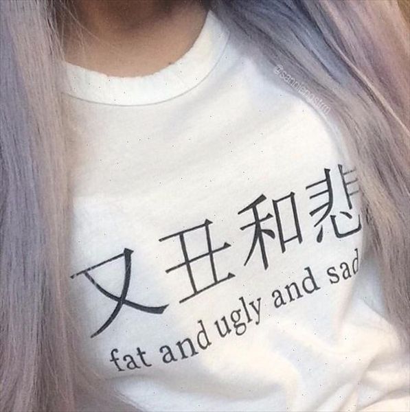 

fat and ugly and sad women tumblr t shirt harajuku girls t shirt casual summer clothing tumblr fashion t, White
