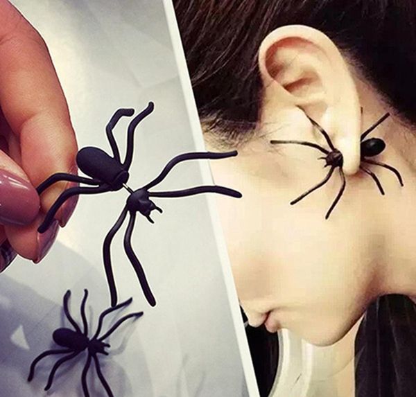 

punk earring black spider ear stud funny style weird design earring decoration jewelry accessories fo wmtkho mywjqq