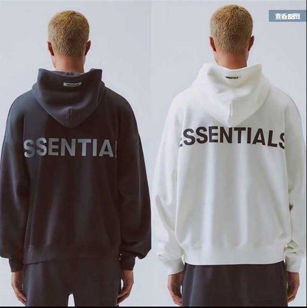 

страх божьему туманно-туман основы 3 м светоотражающие пуловер hoodie новое светоотражающее письмо вышитые дамы мужская одежда дизайнер мода, Black