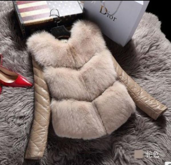 

winter women faux fur coat thick fluffy pu sleeves detachable luxury jacket mujer bontjas warm furry shaggy outerwear 2020, Black