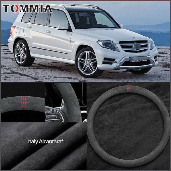 

o type 15" non-slip black alcantara suede car steering wheel cover for benz glk