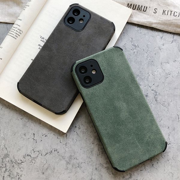 

phone cases for iphone 13 12 11 pro max mini xr xs x 8 7 plus se lambskin leather soft silicone shockproof back cover phone accessories