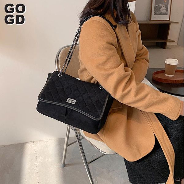 

gogd] повседневная сумка для цепных ромб женская большая емкость 2020 осень и зима новая модная модная мода одно плечо мешок