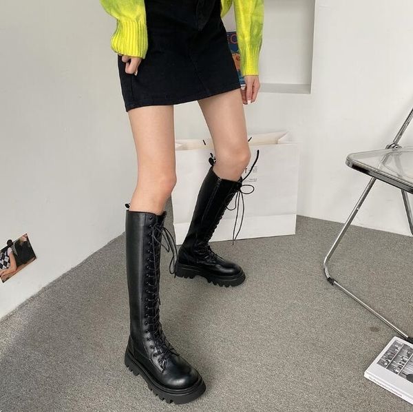 

women boots chaussures black platform shoes over the knee womens boot leather shoe trainers sports sneakers size 35-40 03