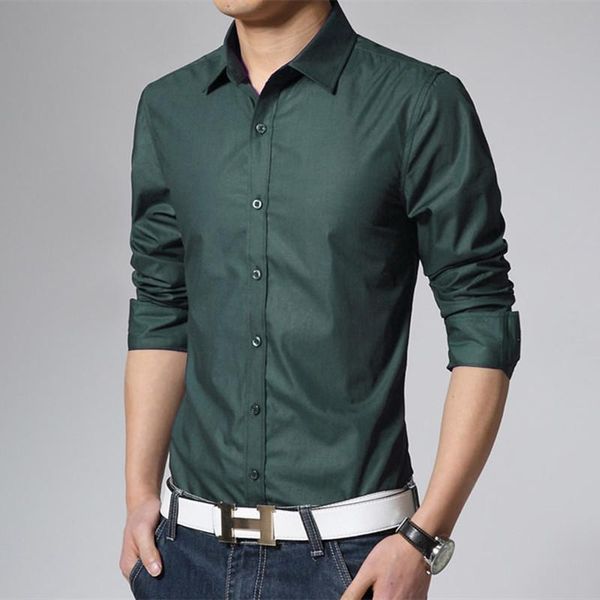 

left rom 2020 upscale boutique cotton pure color dresses men's fashion casual long sleeved shirts mens formal business shirts, White;black