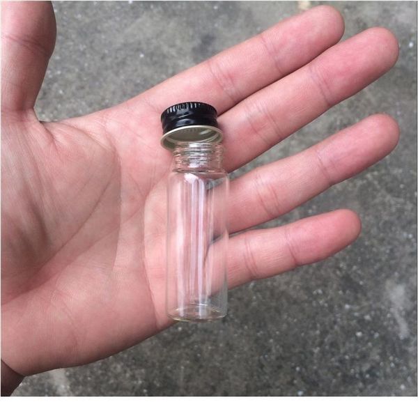 

22*60*14mm 14ml glass bottles aluminium screw cap transparent empty jars gift glass wishing bottles liqui jllpau