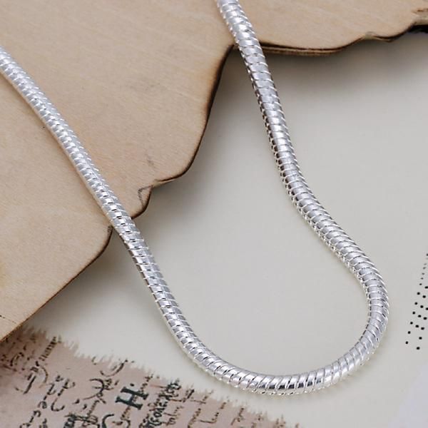 

jewelry 925 silver 3mm snake chain woman men bracelets 50pcs, Black