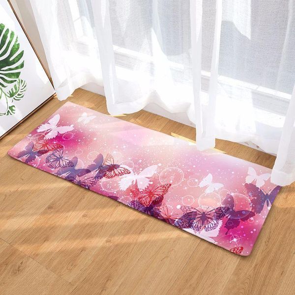 

cushion/decorative pillow kid's room butterfly printing floor mat long land pad office home door kitchen bathroom non-slip mats carpet