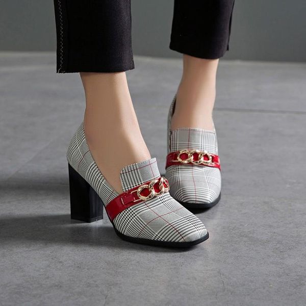 

big size 11 12 13 14 15 16 17 ladies high heels women shoes woman pumps square-headed nonferrous metal decorative single shoes, Black