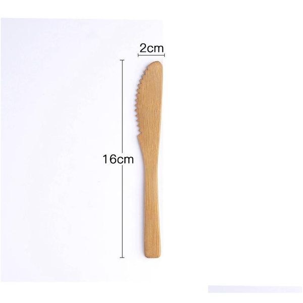 

3pcs/set bamboo tableware set 16cm natural bamboo cutlery dinnerware knife fork spoon outdoor camping dinnerware se qylgid hxclothes