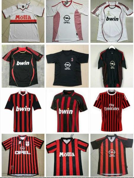 

2006 07 retro ronaldo soccer jerseys home away kaka gilardino inzaghi camiseta 06 07 third classic vintage football shirt, Black;yellow