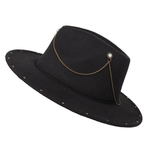 

women men handmade punk fedora hat acrylic gems wide brim jazz cap winter panama sun sombrero hat 2 size, Blue;gray