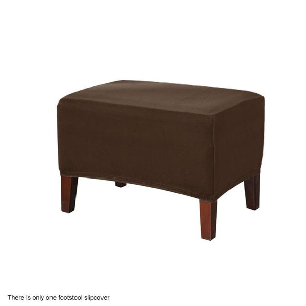 

ottoman cover dustproof stretch solid soft elastic living room furniture protector footstool slipcover dirt resistant rectangle