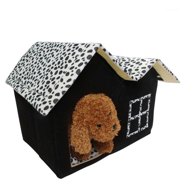 

new luxury pet house spot double puppy dog cat warm kennel sleep bed room mat removable