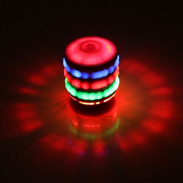 

spinning colorful flash led light laser music gyroscope children's wood luminous music gyro classic toys kids christmas gift wmtcrj