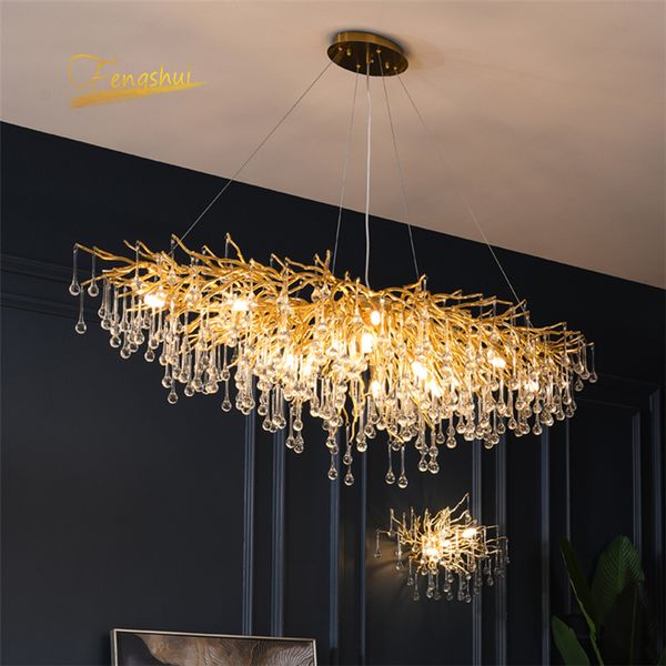 

led gold crystal luxury lighting kitchen dining living room modern chandeliers bedroom hanging lamp lustre igwf