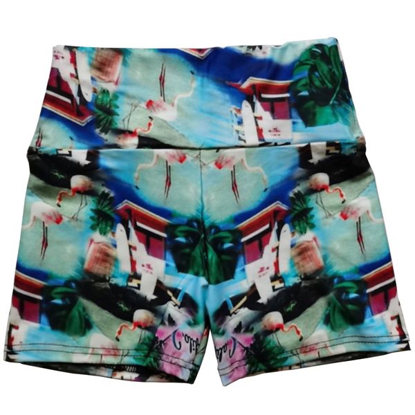 

yoga shorts new female urban landscape printed yoga pants high-waist-lift hip exercise fitness tight yoga pants, White;black