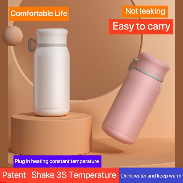 350ml Smart Constant Mão Quente Aço Inoxidável Aço Inoxidável Taça Inteligente Thermos pode Calor Sem Emenda 304 Liner Thermos Smart Cup LJ201218