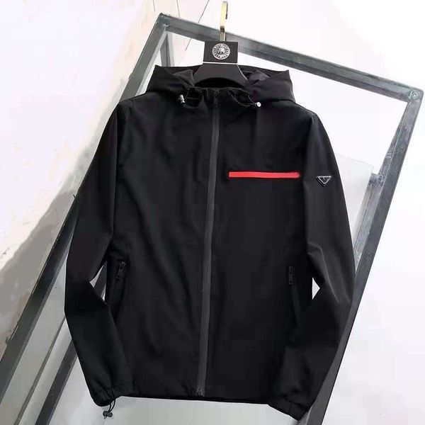 

men's jacket designer red lettered printing zipper long-sleeved hoodies windproof and water proof male's business casual coat, Black;brown
