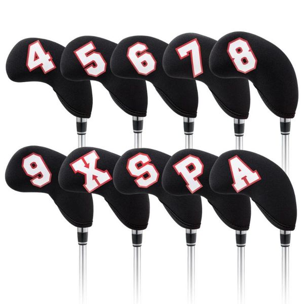 

водонепроницаемый черный неопреновый гольф-клубный клуб железный чехол гольф железо головы головы клубные курсы клинья чехлы 10 шт. / компле