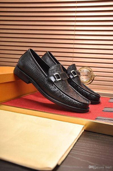 

20 men pu leather fashion shoes low heel loafers shoes dress shoe designer brogue shoes spring ankle boots vintage classic male casual 33, Black