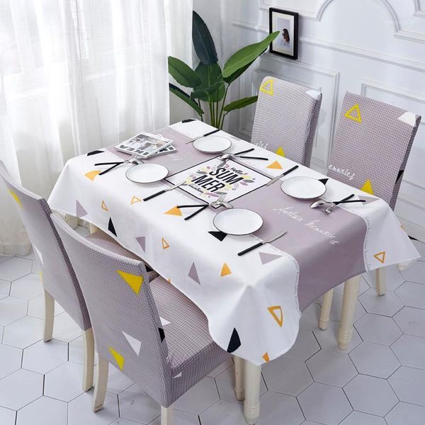 

py 40 2/4/6 pcs elastic chair covers stretch anti-dirty decorative slipcovers waterproof rectangle tablecloths for dining room1