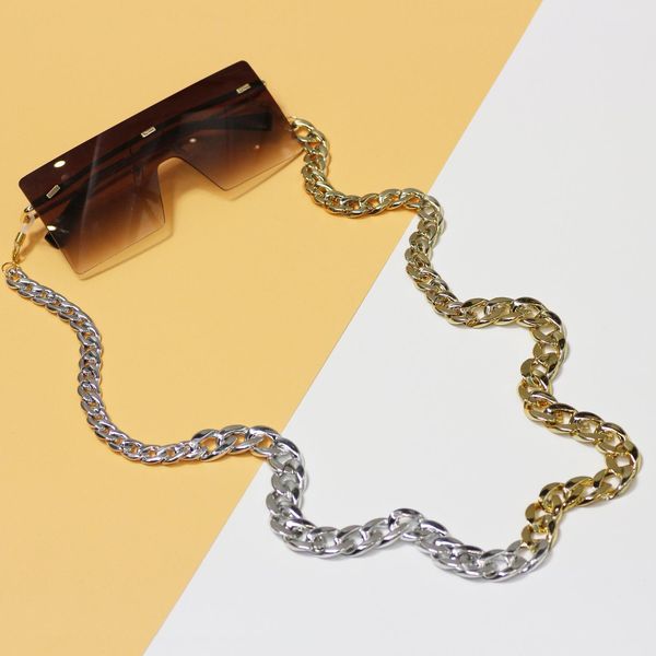 

fashion asymmetric gold color and silver color simple acrylic cool lanyard glasses chain sunglasses mask chain holder h bbypgt