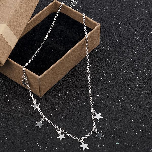 

2020 new 1pcs women gold chain jewelry gifts choker nice necklace star golden chain new simple jwelry wmtoab bdesybag, Silver