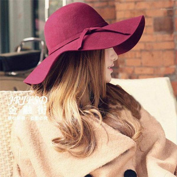 

wide brim hats 2021 summer fashion floppy wool felt casual vacation travel brimmed sun hat foldable beach for women with big head1, Blue;gray
