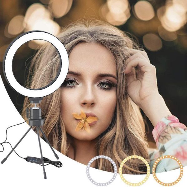 

6"/10 inch selfie ring lamp led ring light selfie with table tripod for smartphone video pgraphy lighting for youtube vlog1