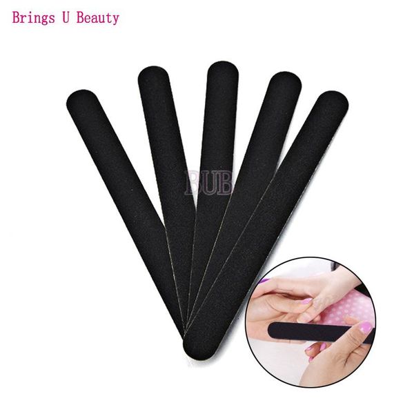 

5 pcs very thin black wood nail file buffer polishing block sanding files wooden sandpaper double sided coarseness grit 100/120
