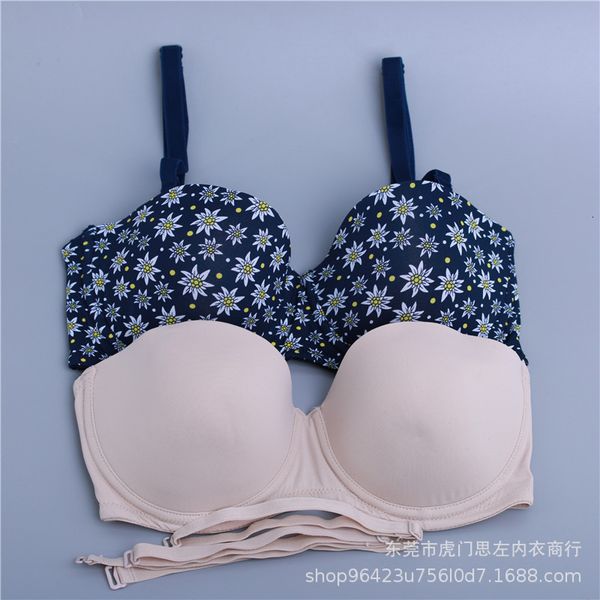 

smooth surface no mark half simple comfortable thin cup side closed anti slip bra women's underwear, Red;black