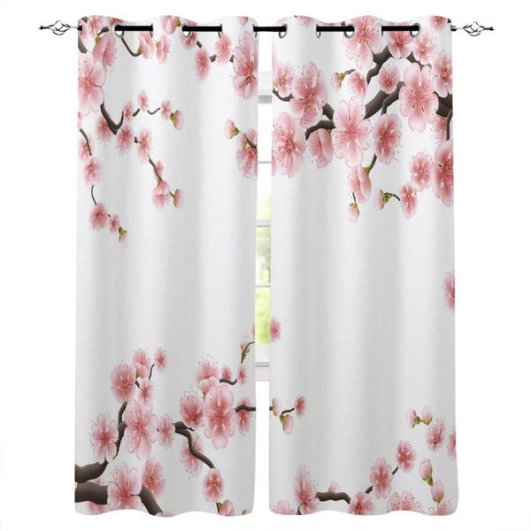 

curtain & drapes plum petal branch leaf flower white curtains for kids living room kitchen home bedroom window treatment
